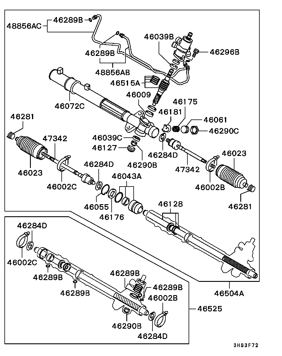 Mitsubishi MR594674 - Аксиален шарнирен накрайник, напречна кормилна щанга vvparts.bg