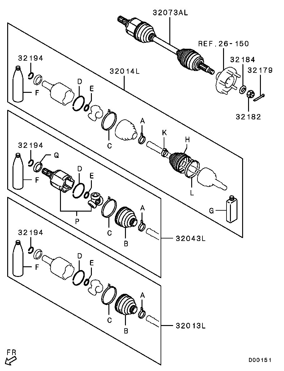 Mitsubishi 3817A195 - Маншон, полуоска vvparts.bg