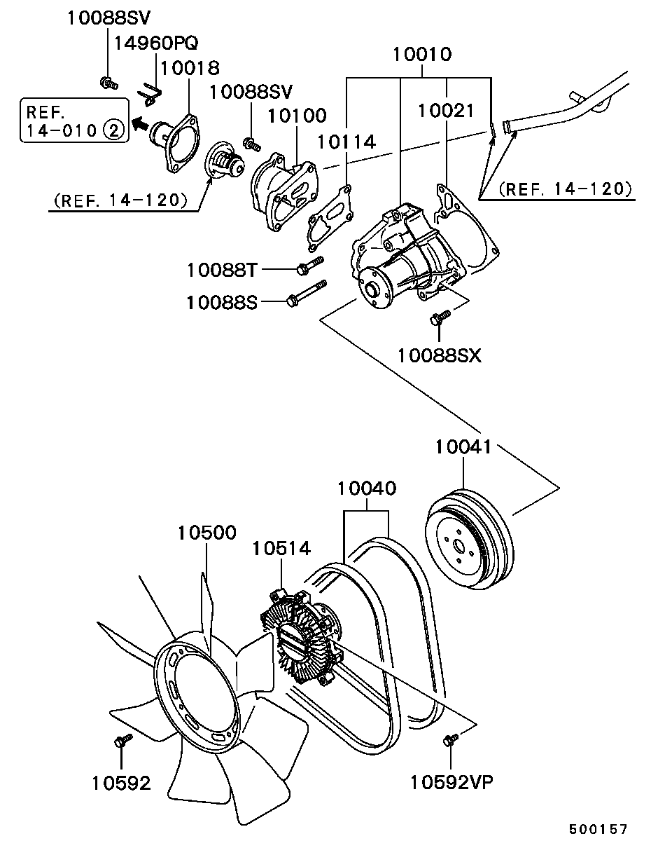 Mitsubishi MD972002 - Водна помпа vvparts.bg