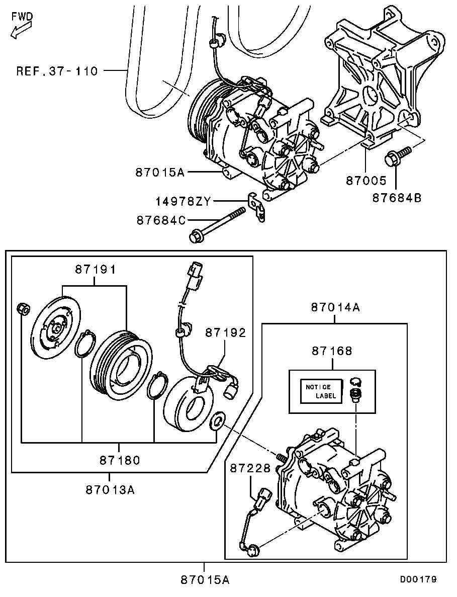 Mitsubishi MR958872 - Компресор, климатизация vvparts.bg