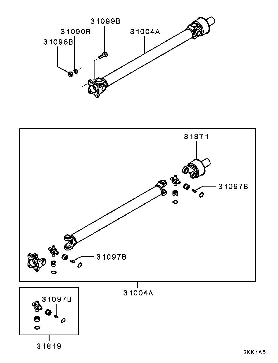 Mitsubishi MR196837 - Шарнирно съединение, карданен вал vvparts.bg