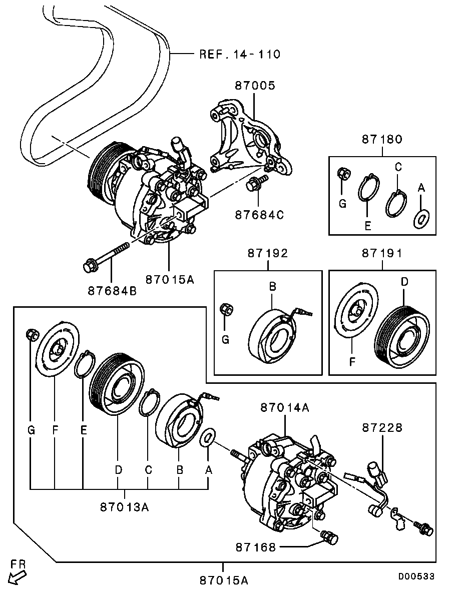 Mitsubishi 7813A620 - Компресор, климатизация vvparts.bg