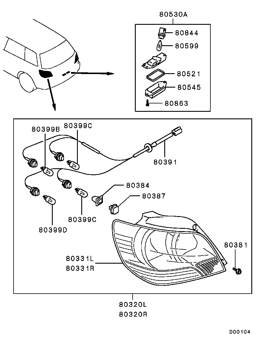 Mitsubishi MN133700 - Фар за мъгла vvparts.bg