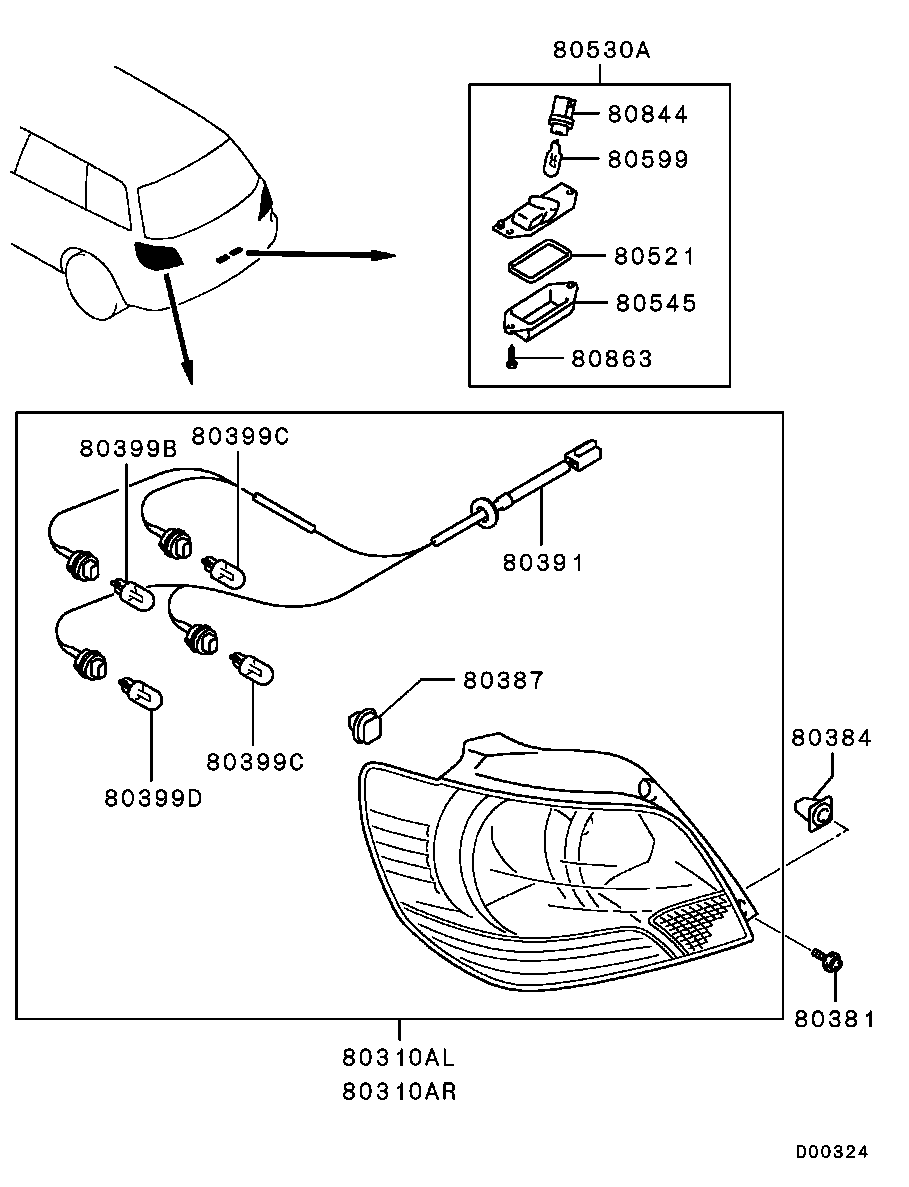 Mitsubishi MN126229 - Фар за мъгла vvparts.bg