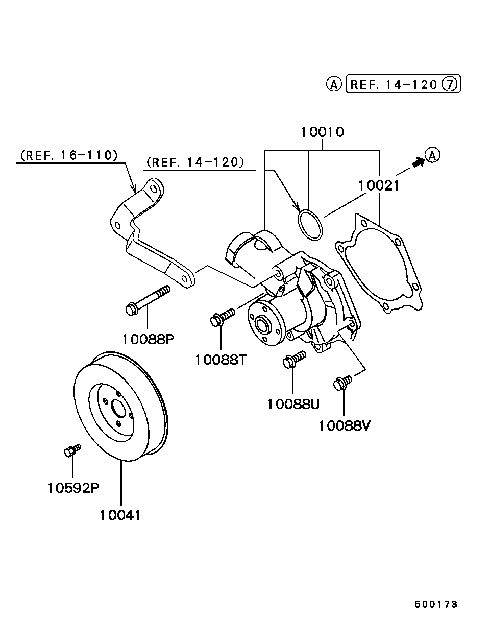 Mitsubishi MD978552 - Водна помпа vvparts.bg