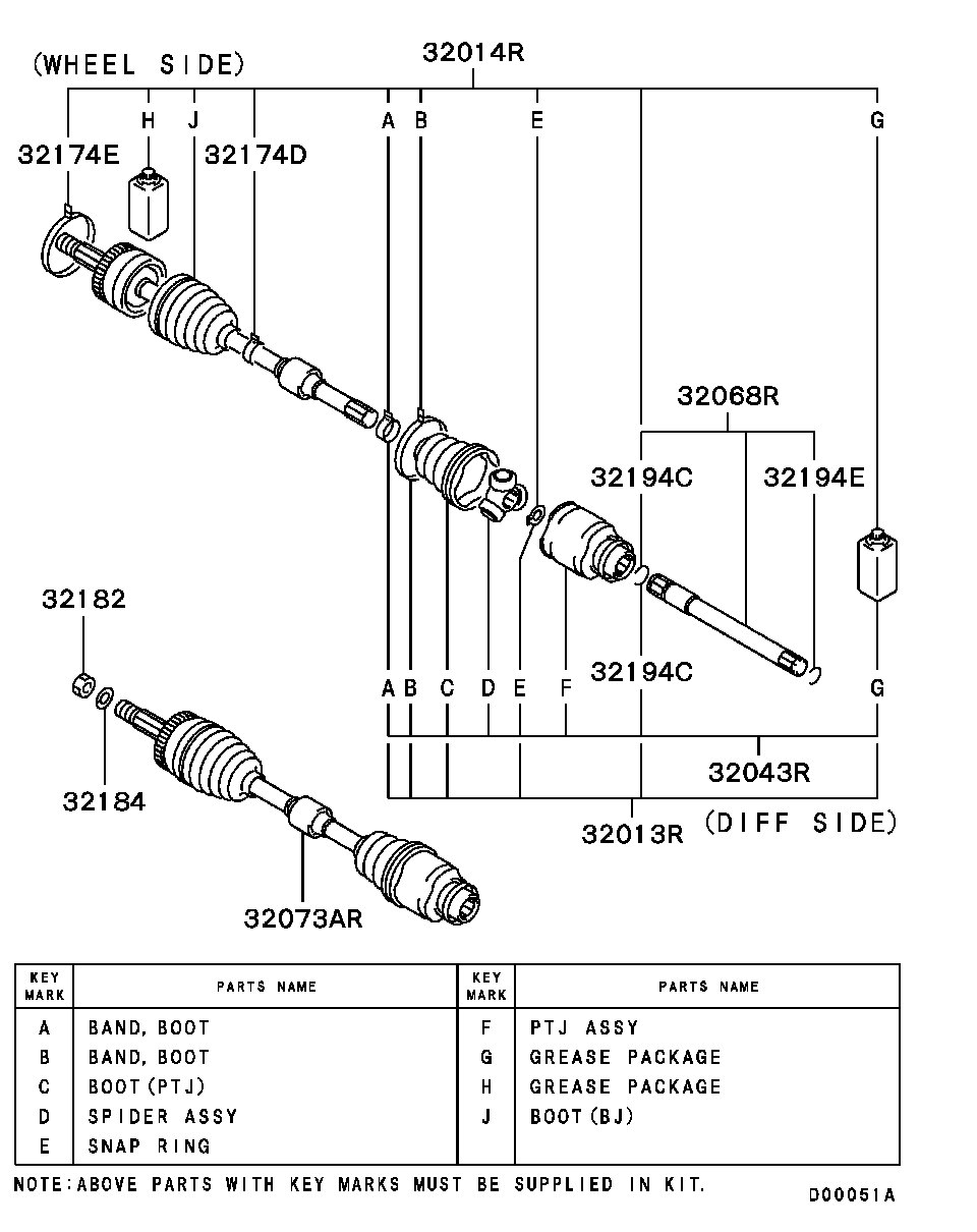 Mitsubishi MU000679 - Комплект колесен лагер vvparts.bg