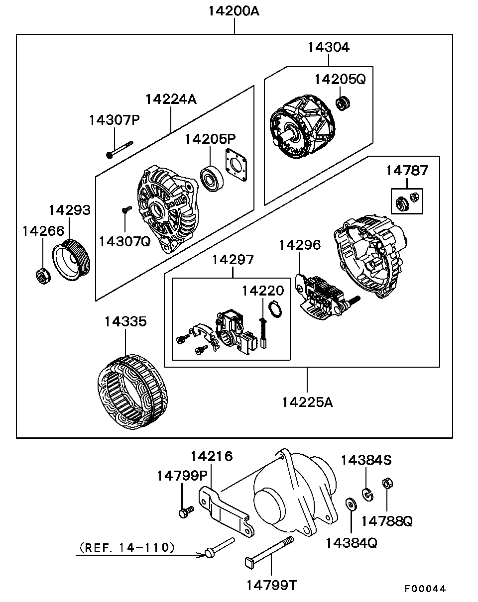 Mitsubishi MN163016 - Генератор vvparts.bg