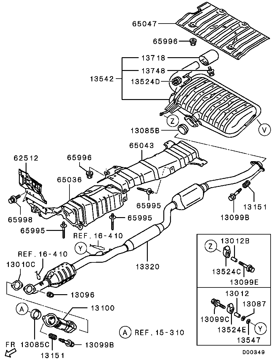 Mitsubishi 1570A842 - Изпускателна тръба vvparts.bg