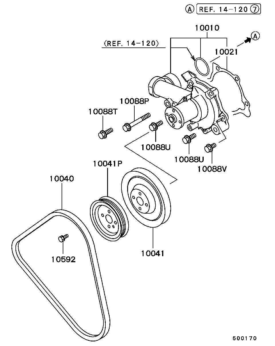 Subaru MD972054 - Водна помпа vvparts.bg