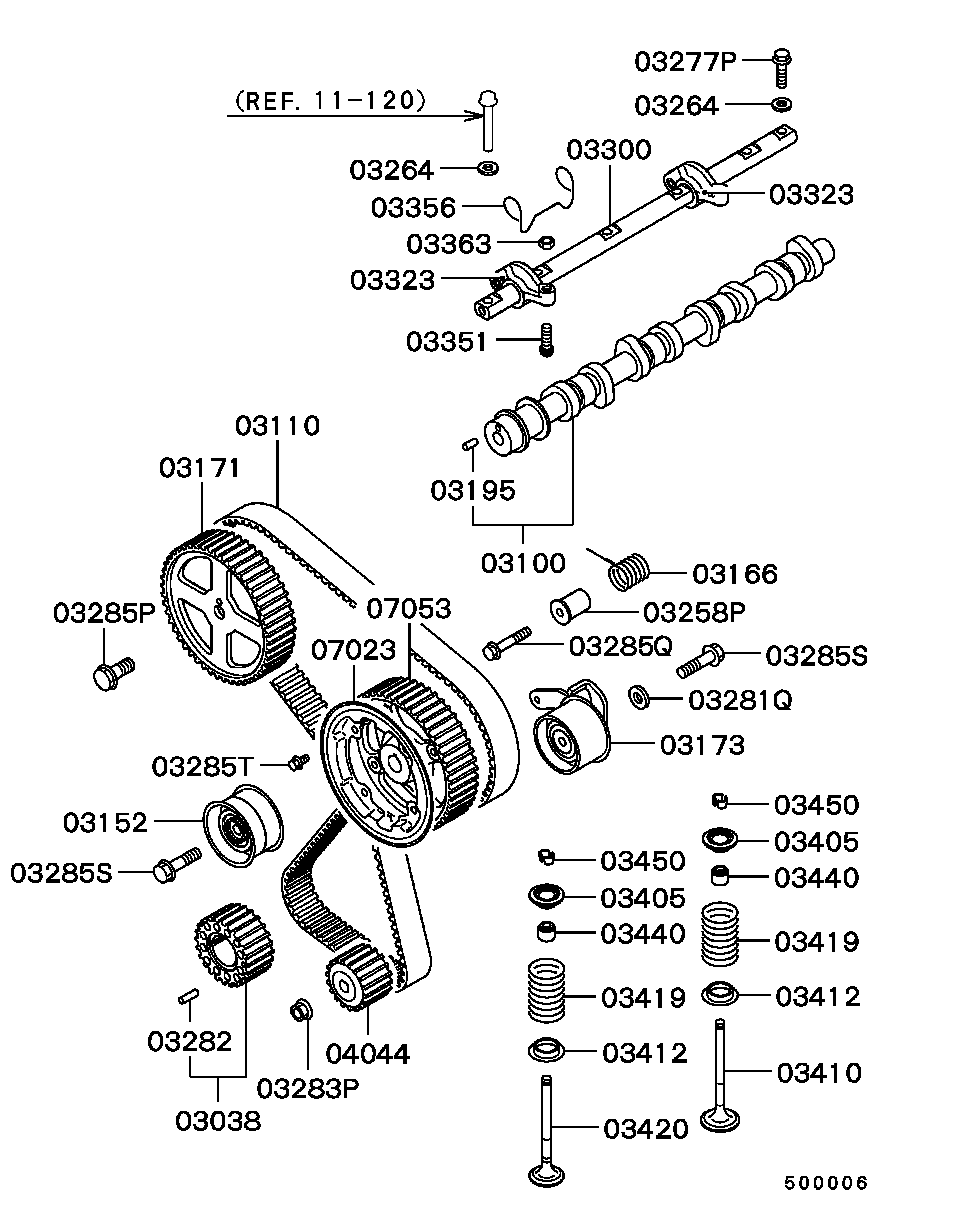 Mitsubishi MD012587 - Паразитна / водеща ролка, зъбен ремък vvparts.bg