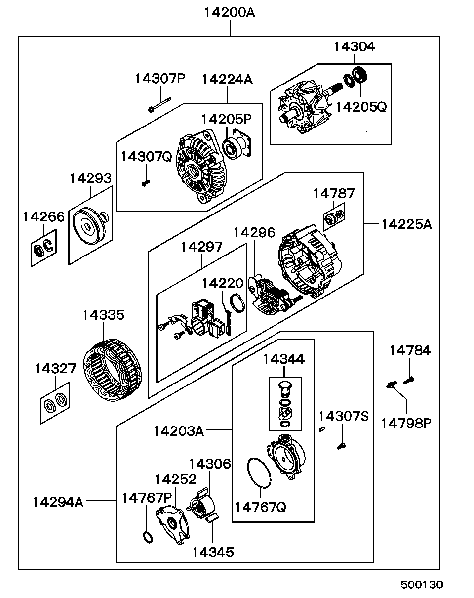 Mitsubishi MD 309843 - Генератор vvparts.bg