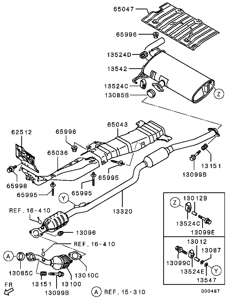 Mitsubishi MR 450 701 - Уплътнение, изпускателни тръби vvparts.bg