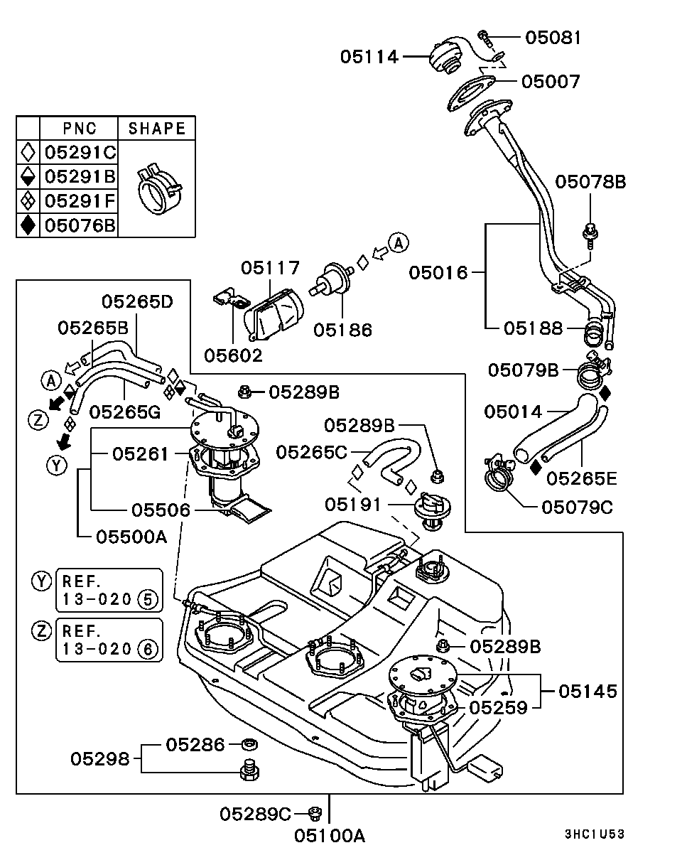 Mitsubishi MB890047 - Горивен филтър vvparts.bg