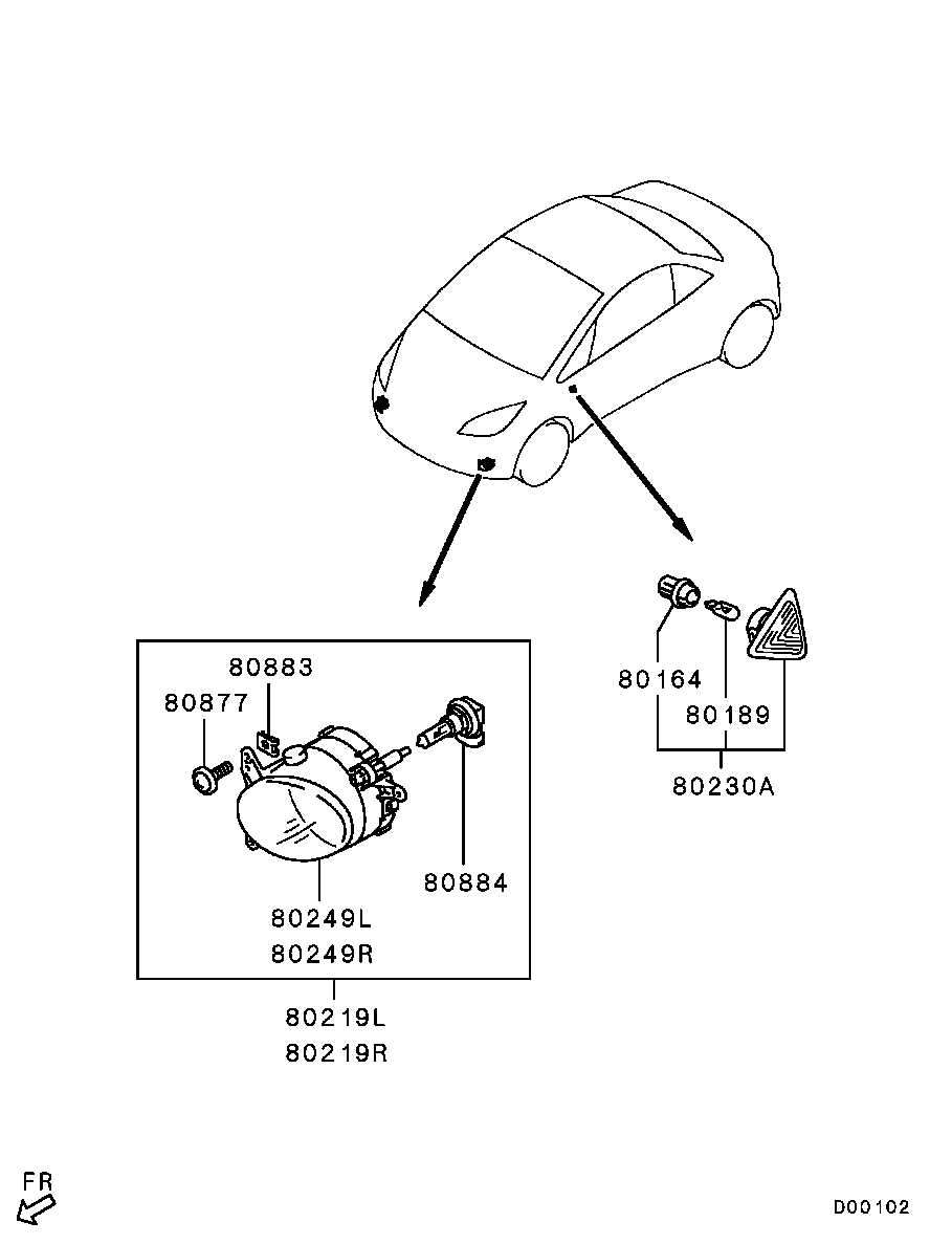 Mitsubishi MN170763 - Фар за мъгла vvparts.bg