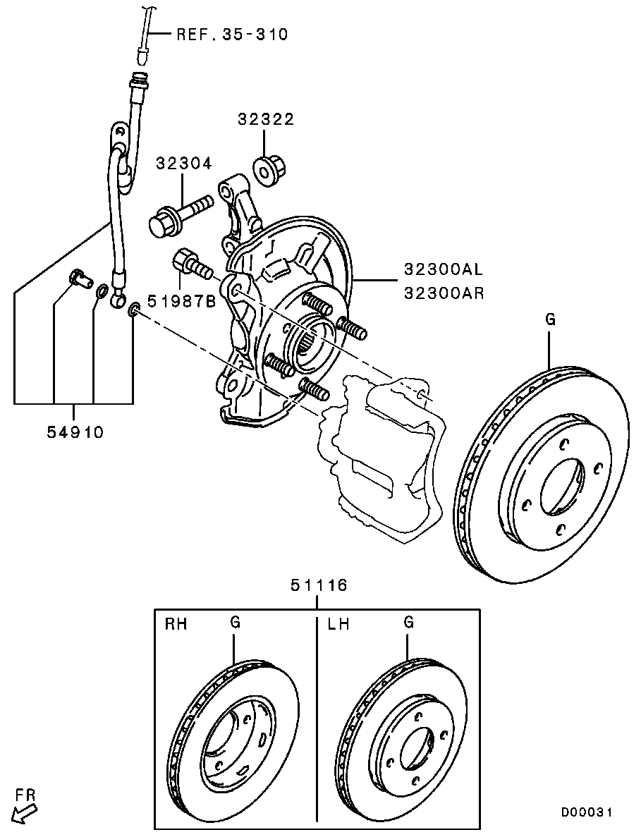 Mitsubishi 4605A614 - Спирачен маркуч vvparts.bg