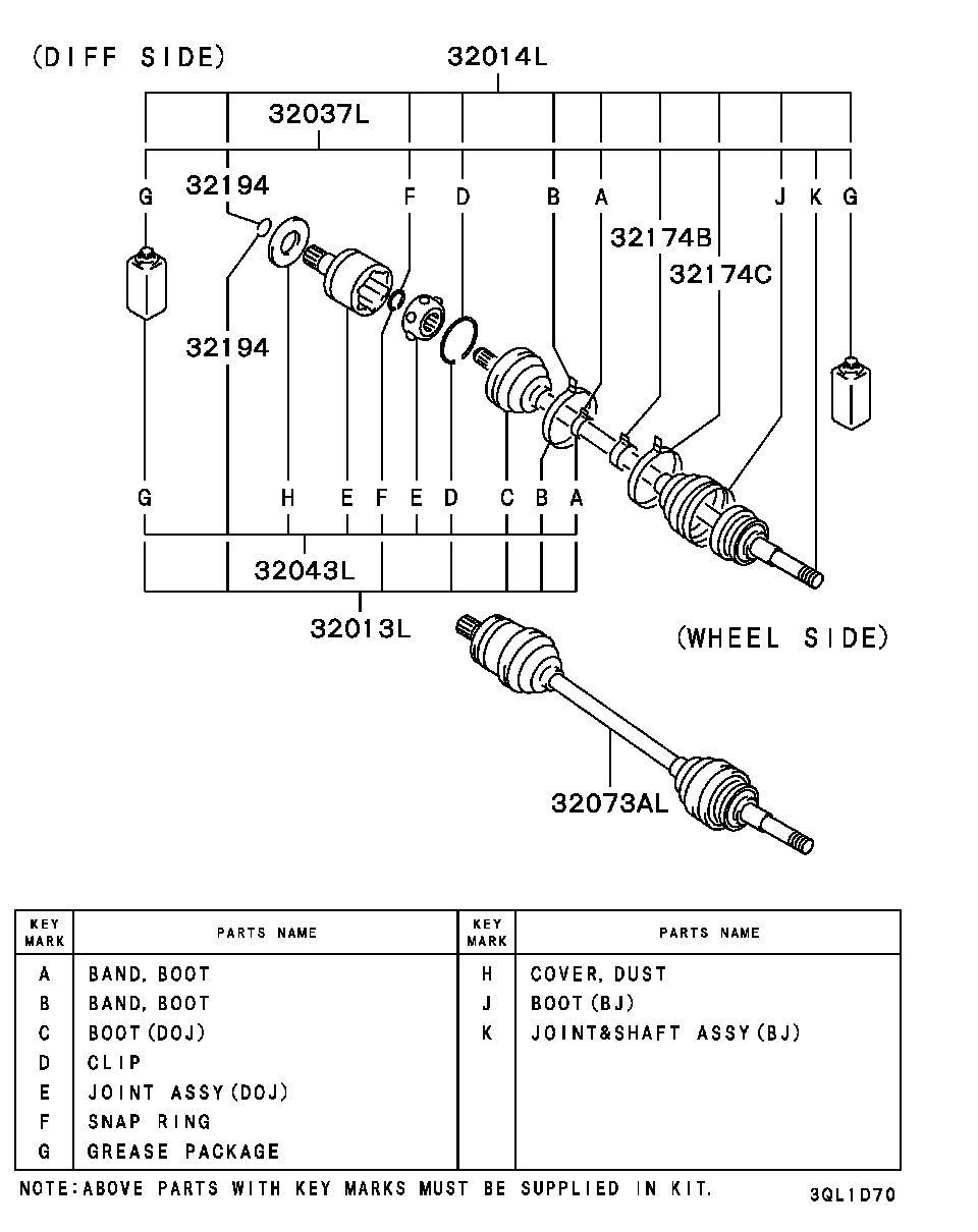 Mitsubishi MR 331 256 - Маншон, полуоска vvparts.bg