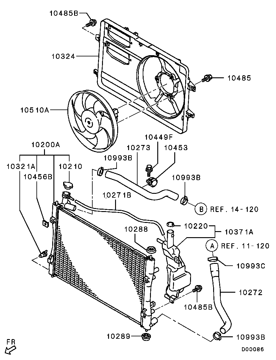 Mitsubishi MN135879 - Радиатор, охлаждане на двигателя vvparts.bg