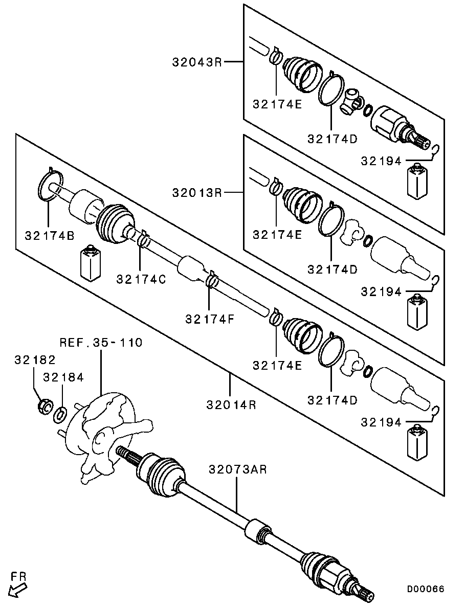 Mitsubishi #MR980748 - Каре комплект, полуоска vvparts.bg