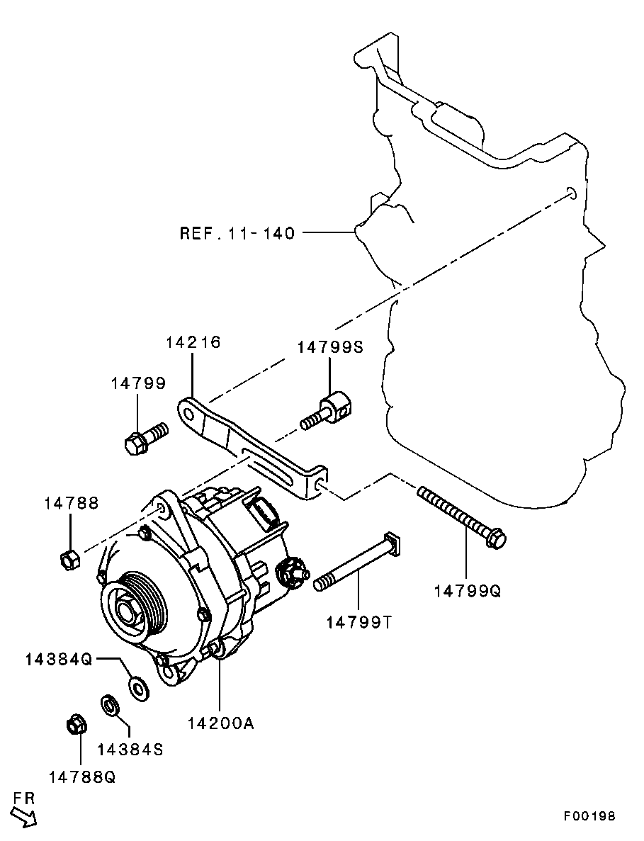 Mitsubishi 1800A287 - Генератор vvparts.bg