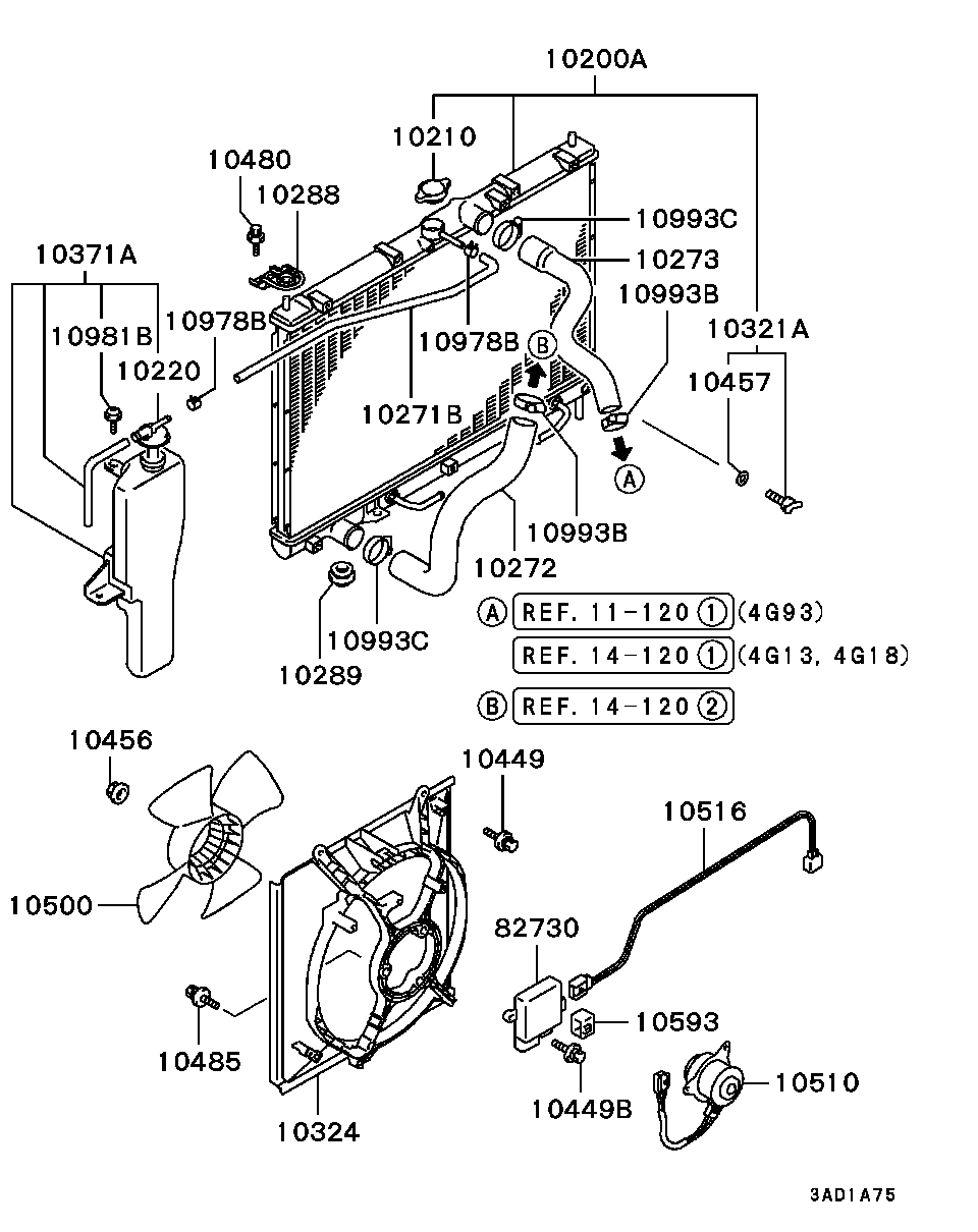 Mitsubishi MR299522 - Радиатор, охлаждане на двигателя vvparts.bg