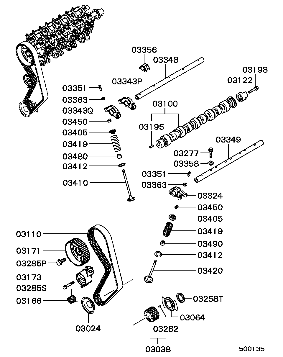 Mitsubishi MD320174 - Обтяжна ролка, ангренаж vvparts.bg