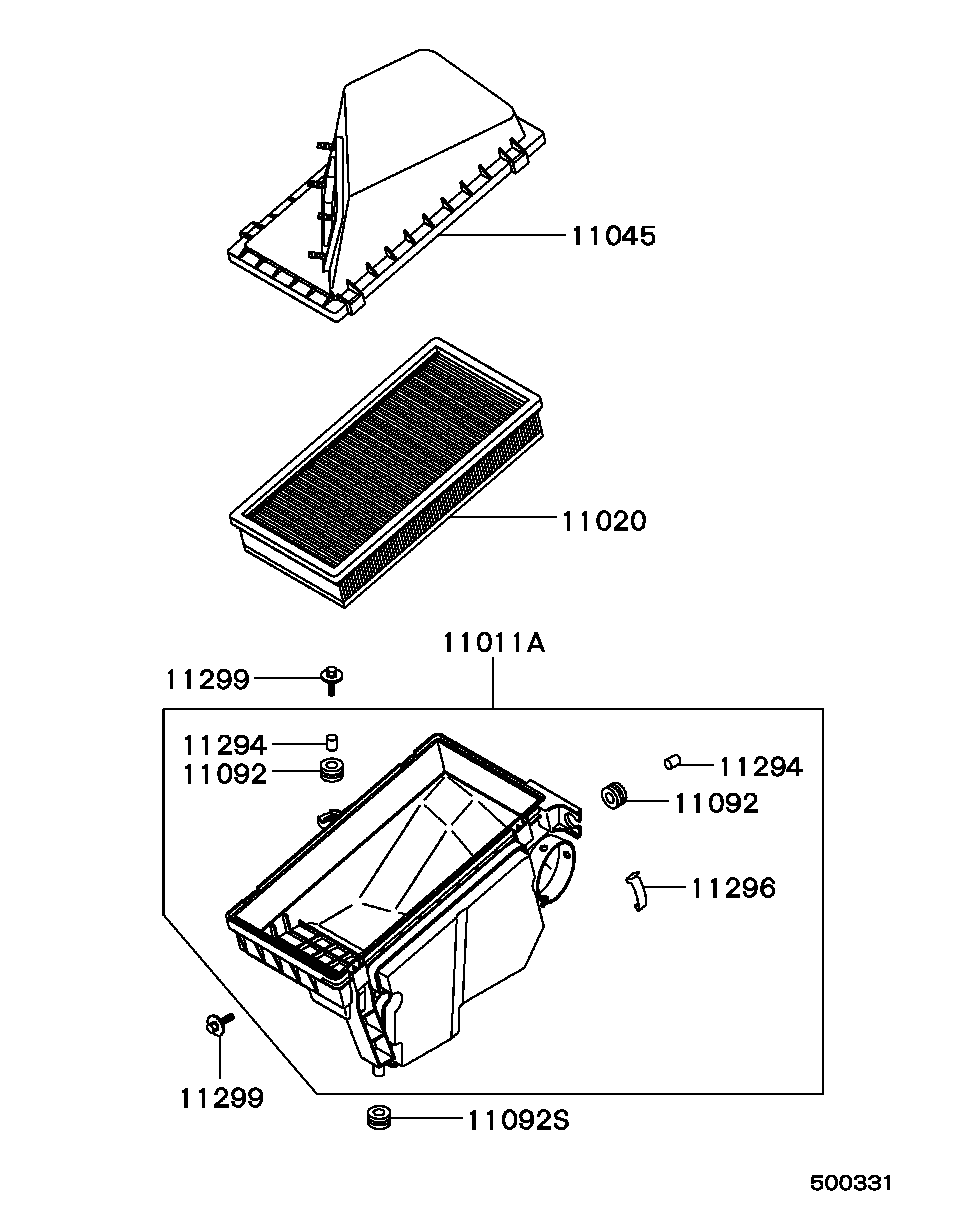 Mitsubishi MR 127077 - Въздушен филтър vvparts.bg