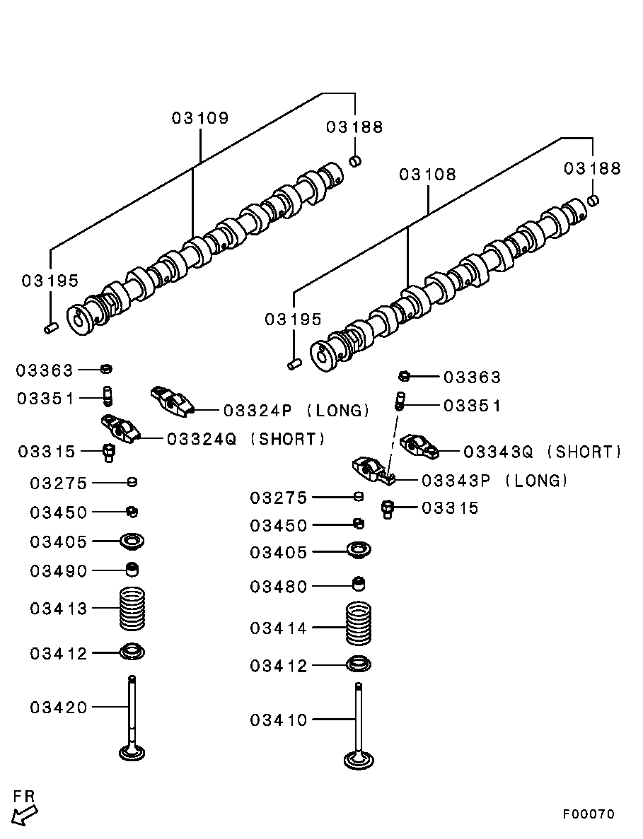 Mitsubishi ME203255 - Комплект гумички, стъбло на клапана vvparts.bg