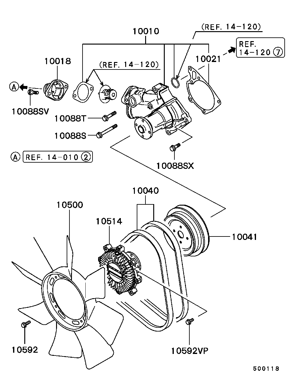 Hyundai MD972001 - Водна помпа vvparts.bg