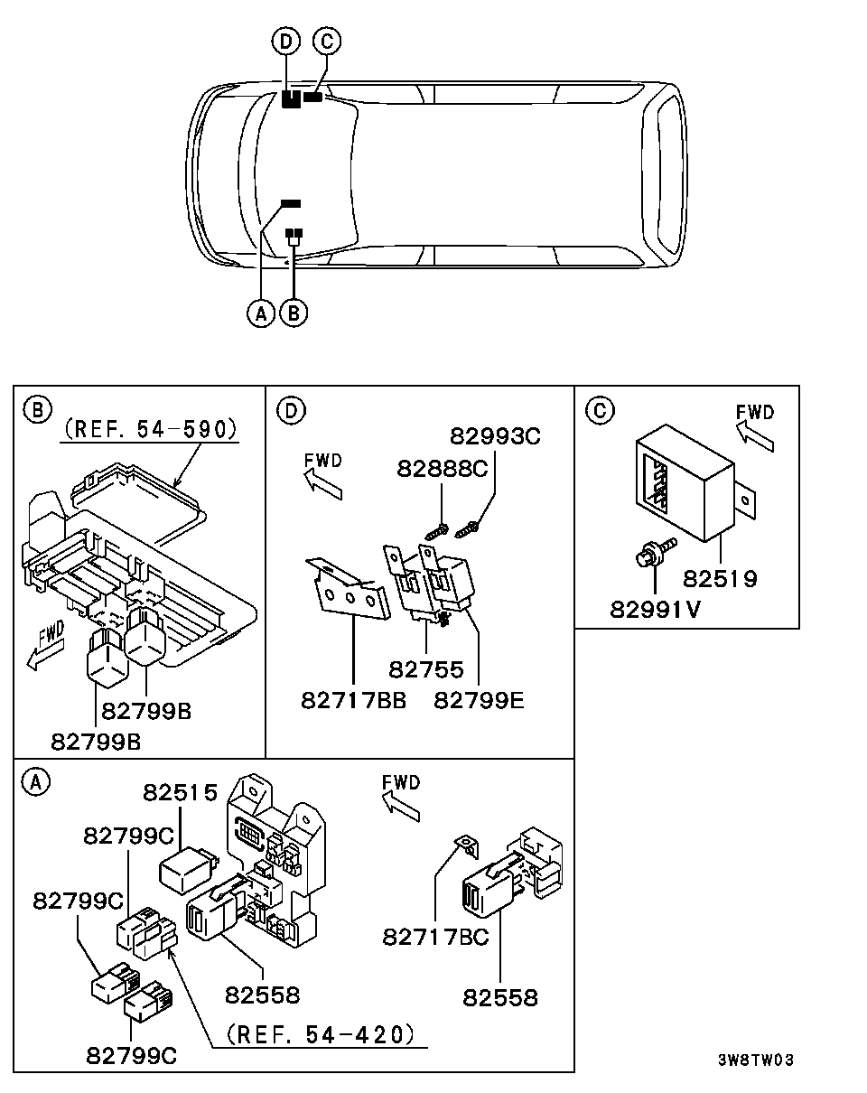 Mitsubishi MB629083 - Реле, работен ток vvparts.bg