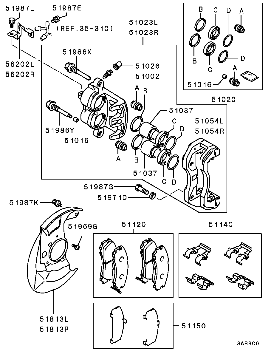 Mitsubishi MR205260 - Спирачен апарат vvparts.bg