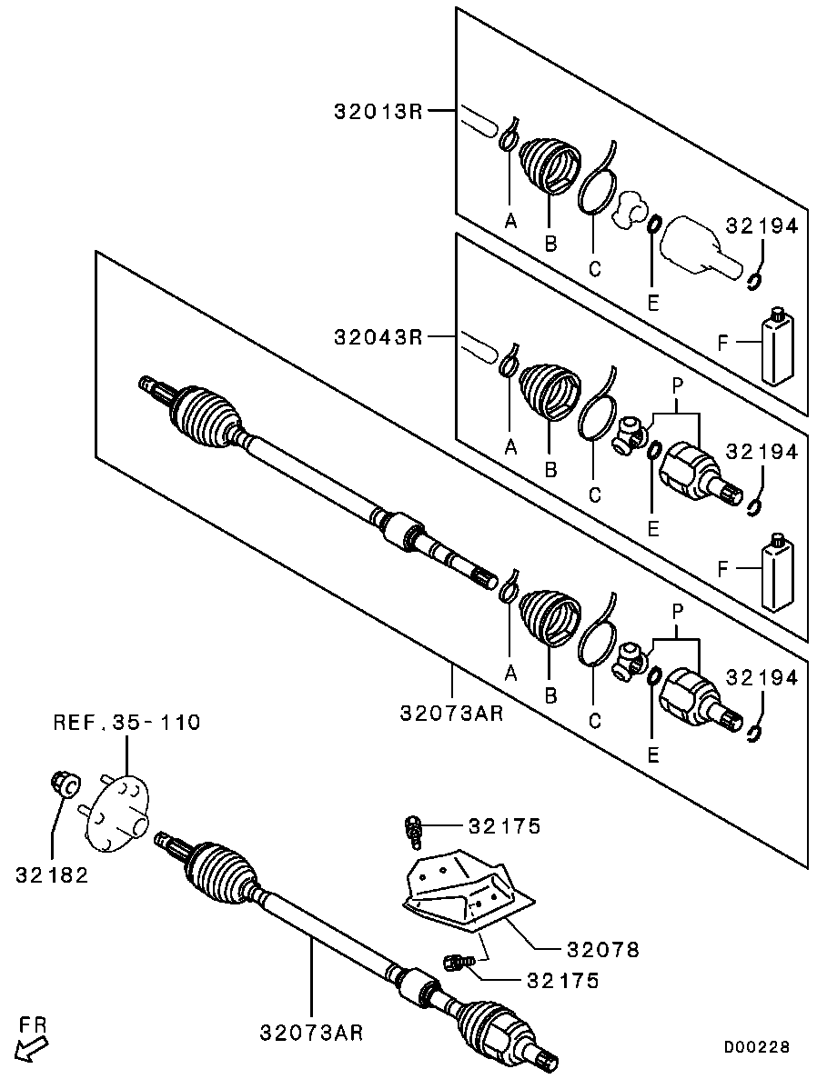 Mitsubishi 3817A274 - Маншон, полуоска vvparts.bg