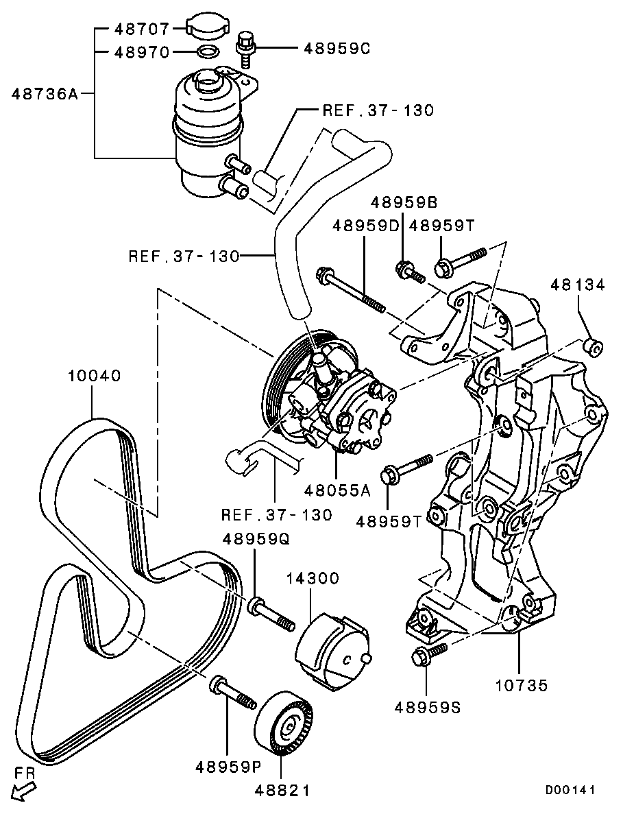 Mitsubishi 1341A020 - Паразитна / водеща ролка, пистов ремък vvparts.bg