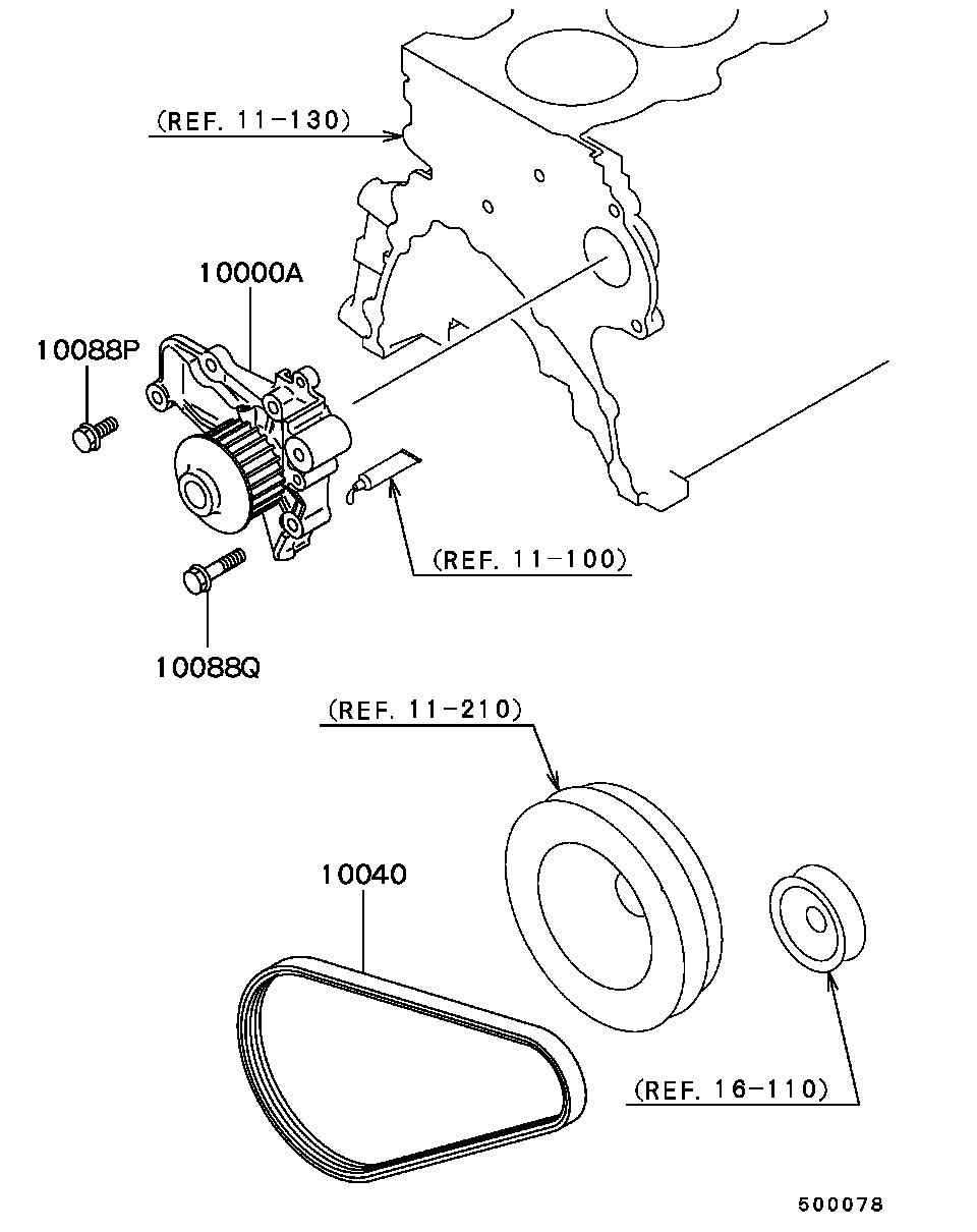 Mitsubishi MD306414 - Водна помпа vvparts.bg