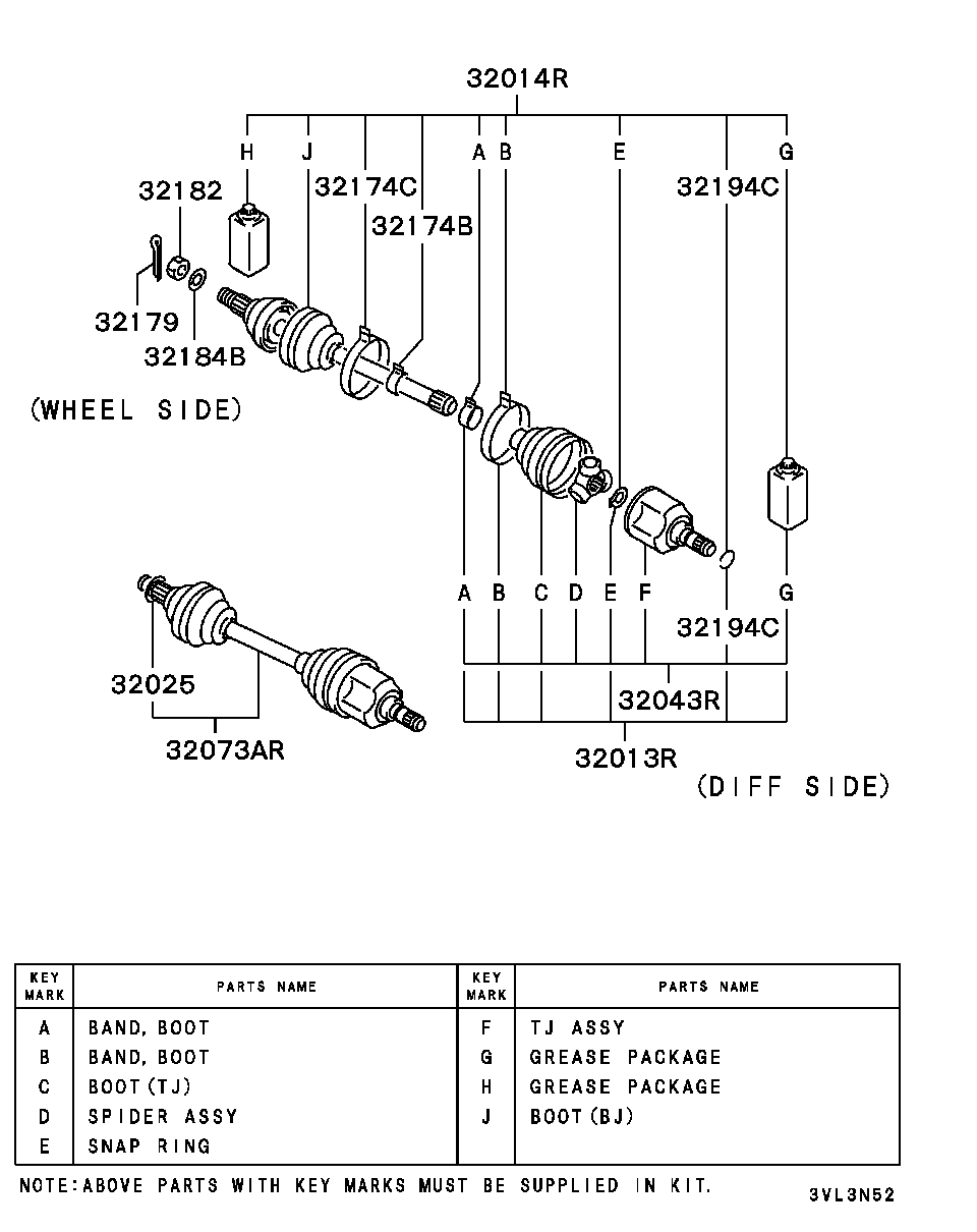 Mitsubishi MB526989 - Маншон, полуоска vvparts.bg