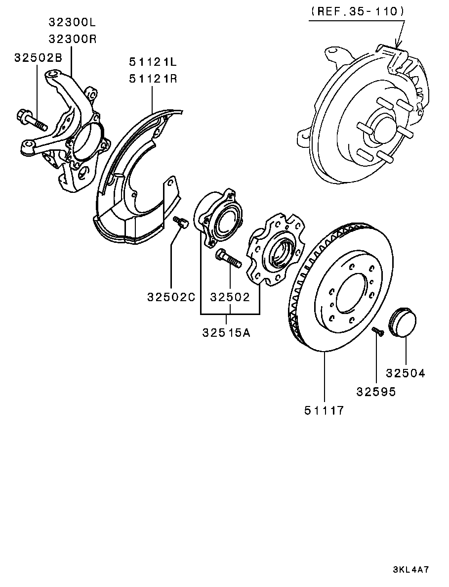 Mitsubishi MN103586 - Комплект колесен лагер vvparts.bg