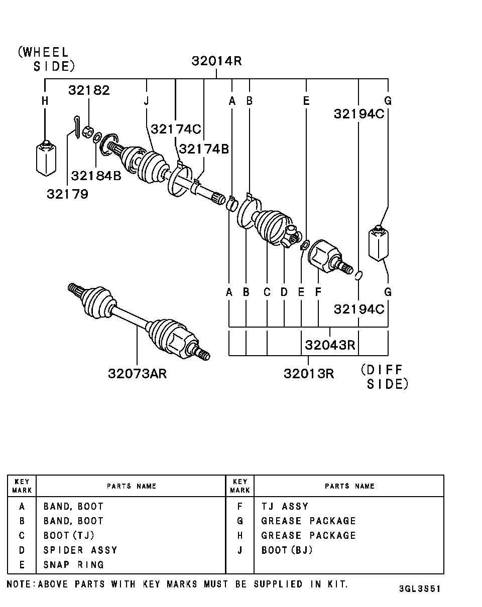 Mitsubishi MR305856 - Маншон, полуоска vvparts.bg