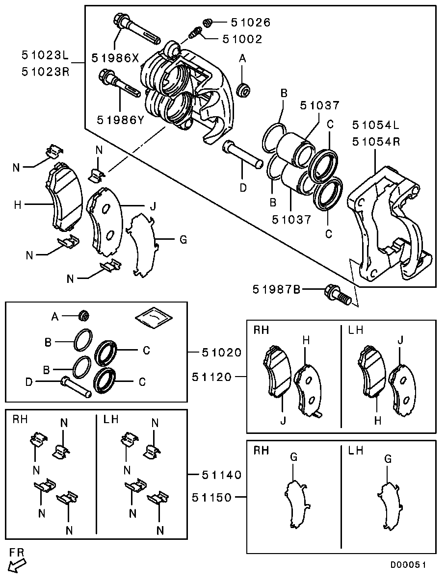 Mitsubishi MR510537 - Спирачен апарат vvparts.bg