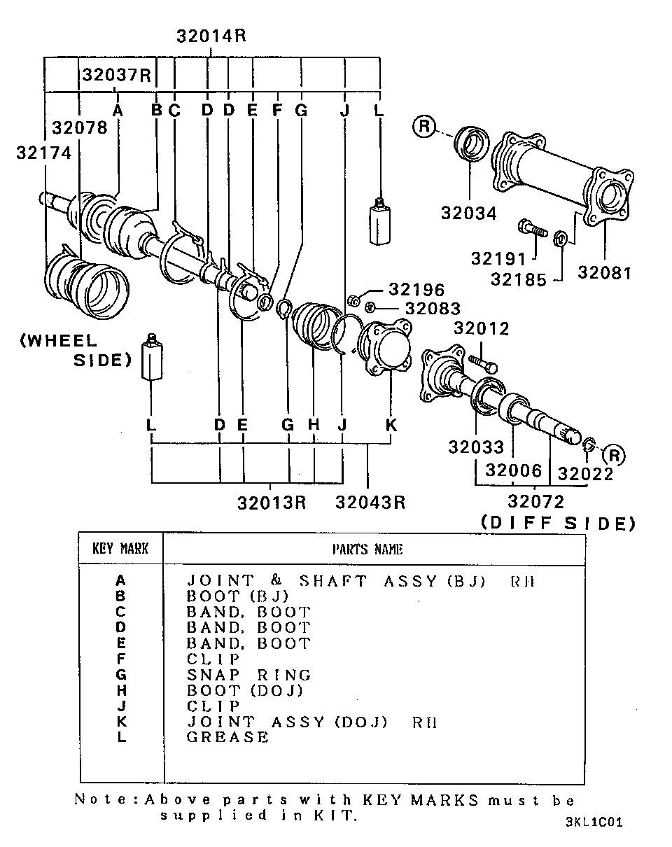 Mitsubishi MB526274 - Маншон, полуоска vvparts.bg