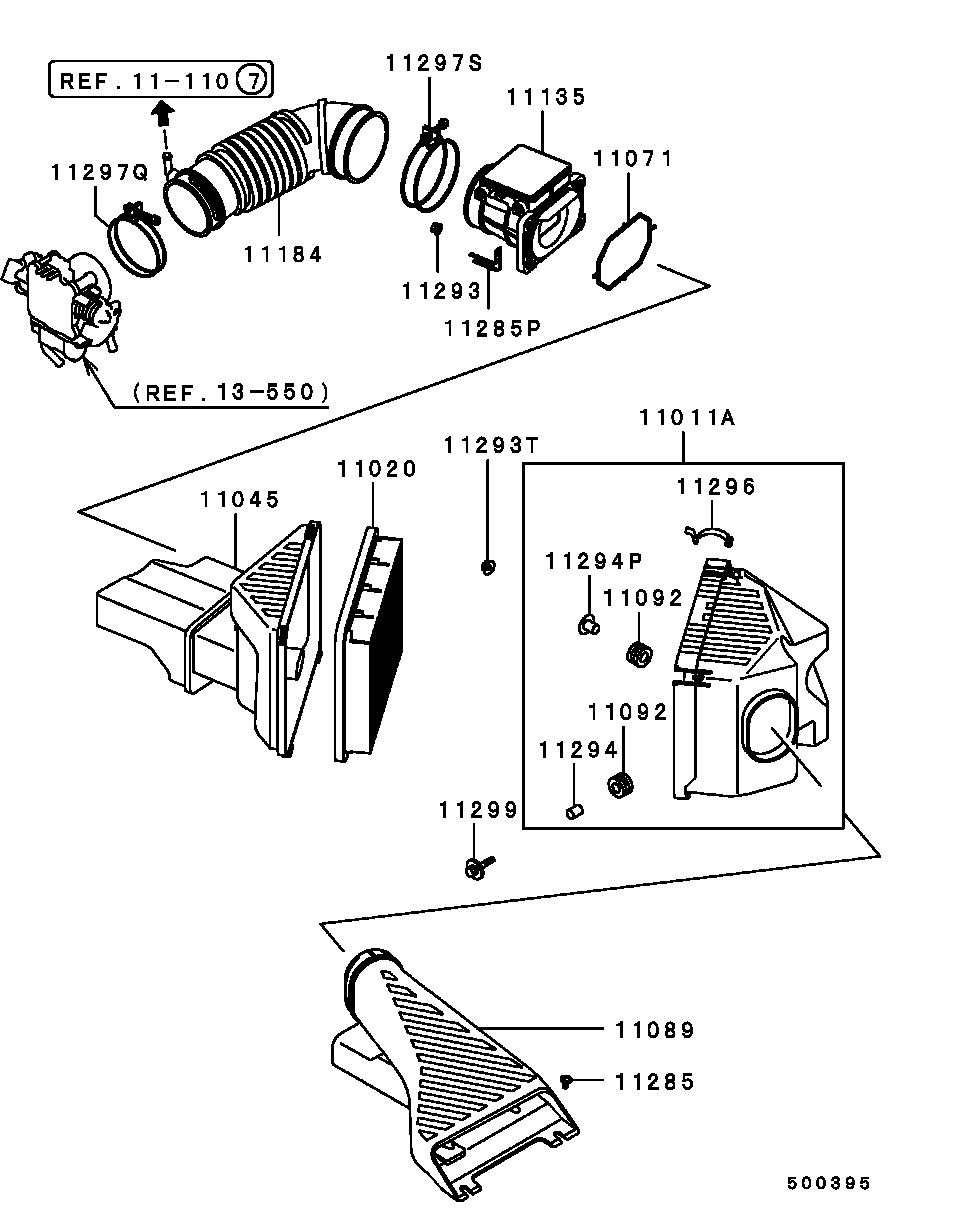 Mitsubishi MR 529773 - Въздушен филтър vvparts.bg