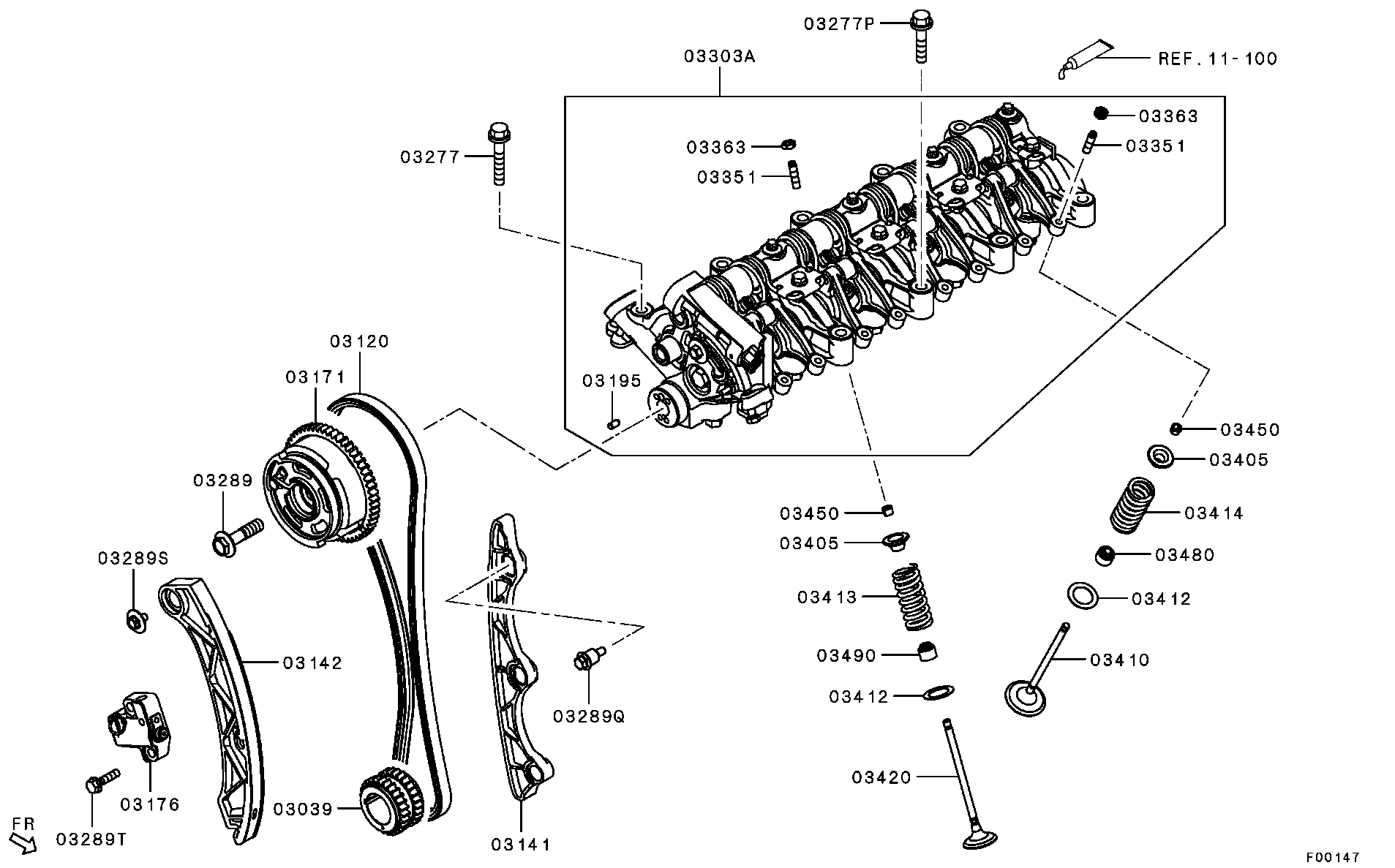 Mitsubishi MN 183895 - Комплект ангренажна верига vvparts.bg