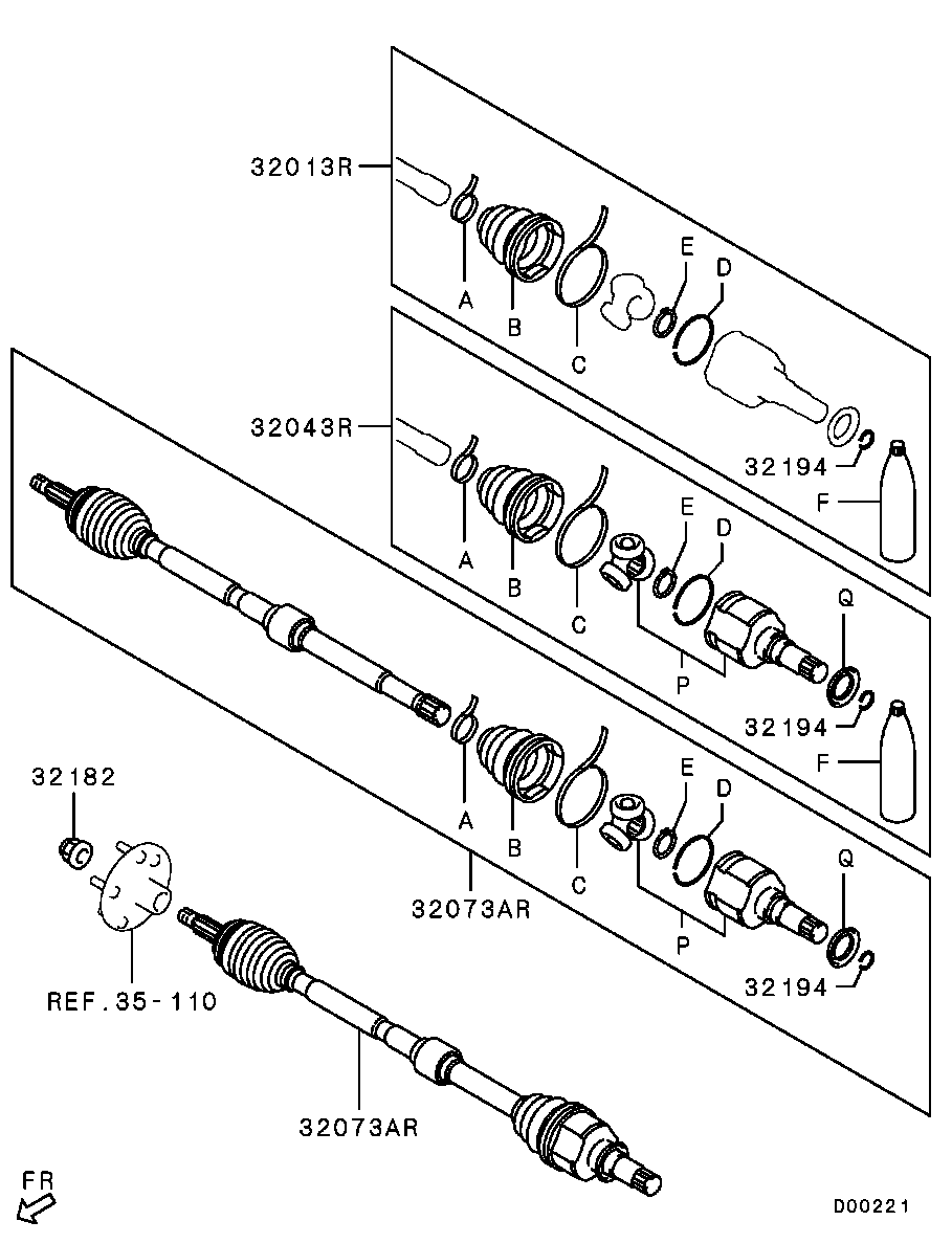 Mitsubishi 3817A150 - Маншон, полуоска vvparts.bg