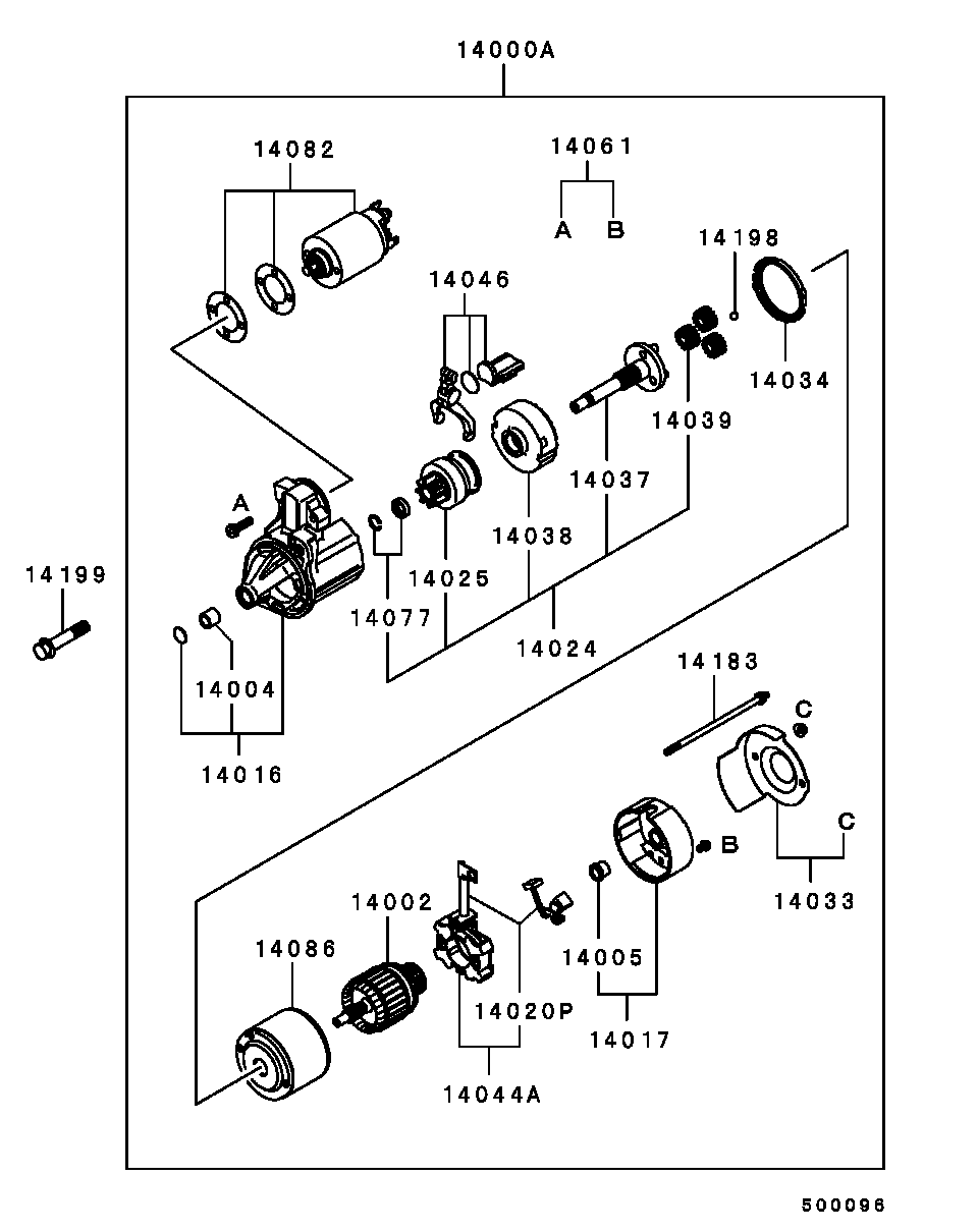 Mitsubishi MD619114 - Магнитен превключвател, стартер vvparts.bg