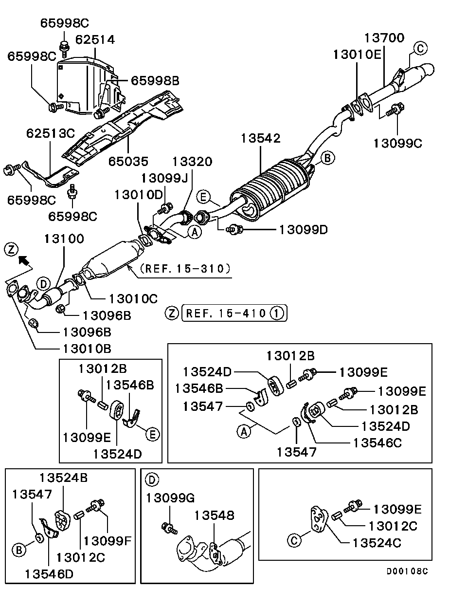 Mitsubishi MB 611506 - Изпускателна тръба vvparts.bg
