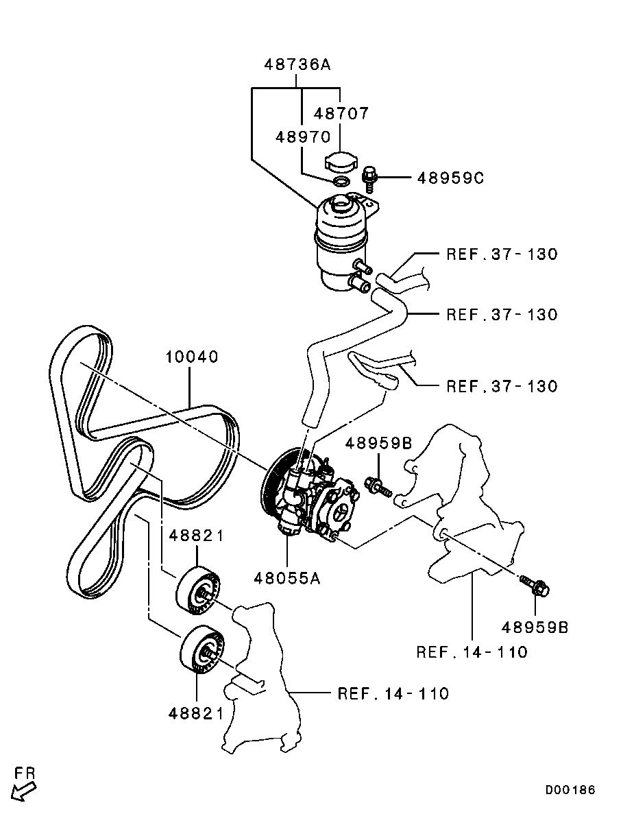 Mitsubishi 4451A090 - Пистов ремък vvparts.bg