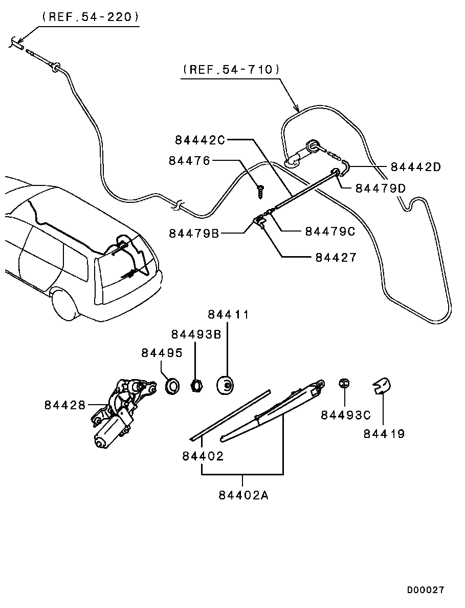 Mitsubishi MR598099 - Перо на чистачка vvparts.bg