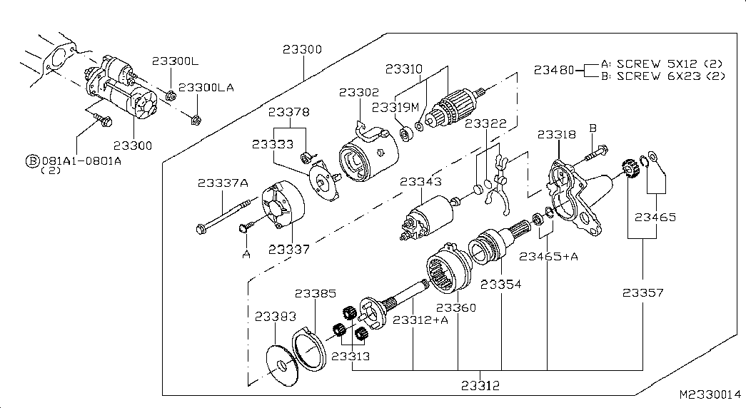 NISSAN 23343EB300 - Магнитен превключвател, стартер vvparts.bg