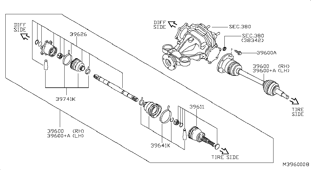 NISSAN C9211-EB31B - Каре комплект, полуоска vvparts.bg