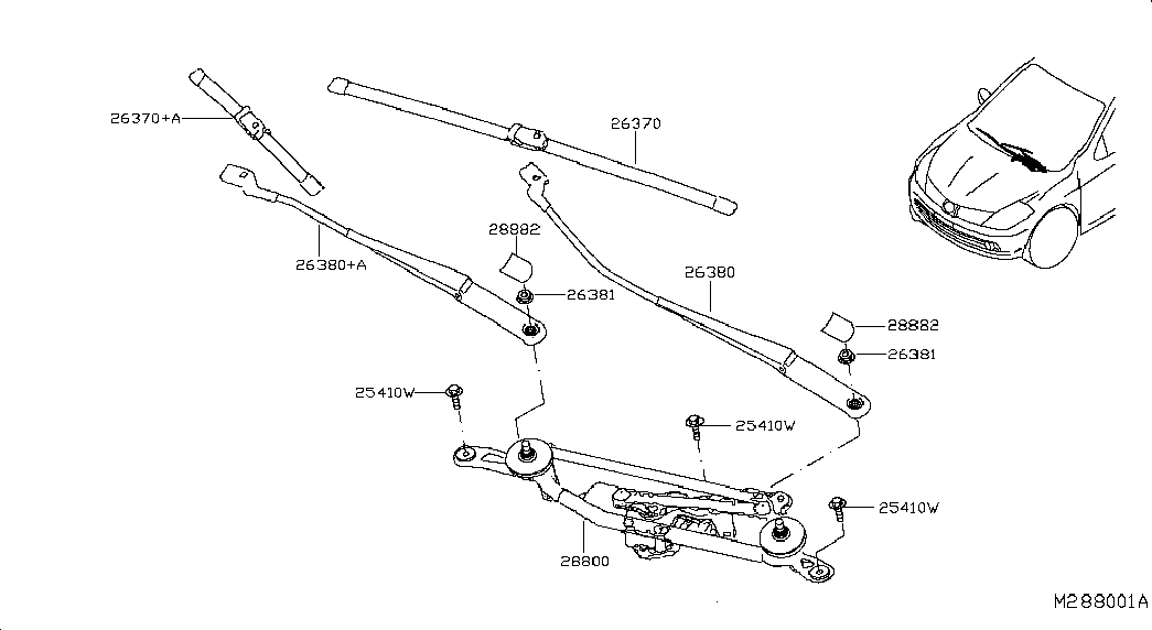 NISSAN 288904MA0A - Перо на чистачка vvparts.bg