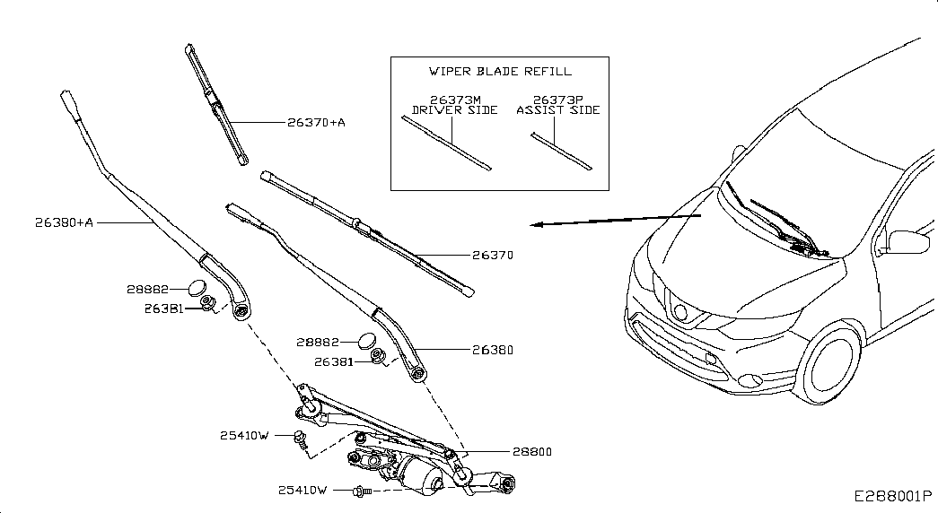 NISSAN 28890-4EH1A - Перо на чистачка vvparts.bg