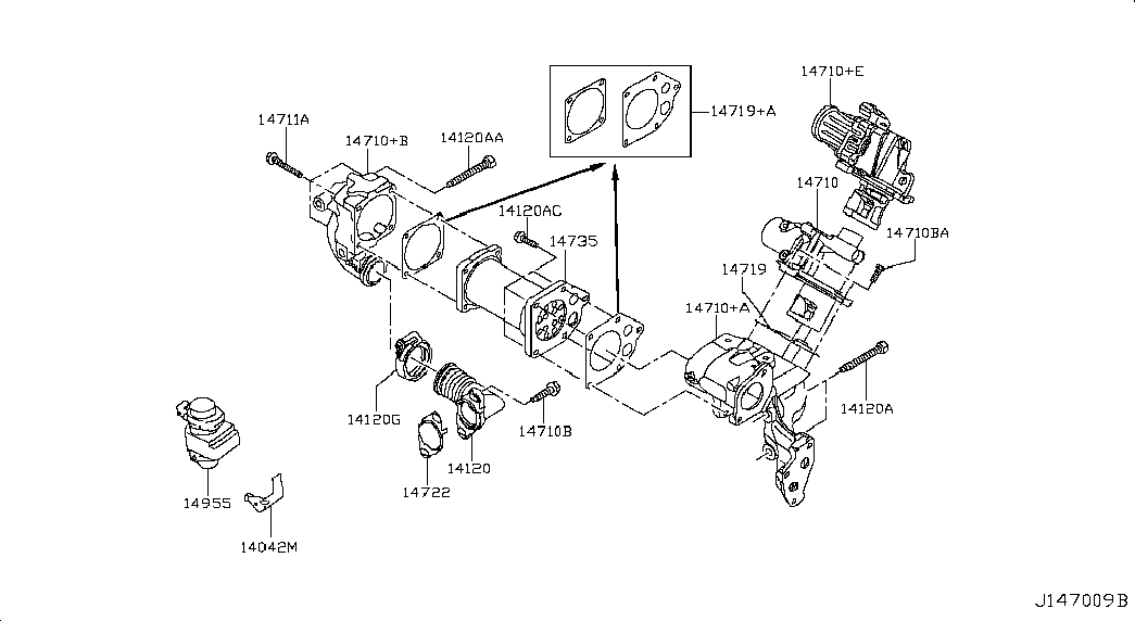 NISSAN 1412000Q0A - AGR-Клапан vvparts.bg